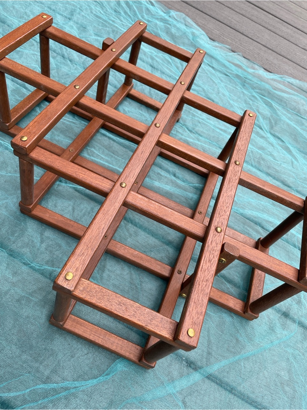 ❤️Vintage SOLID WOOD Lattice WINE RACK STORAGE